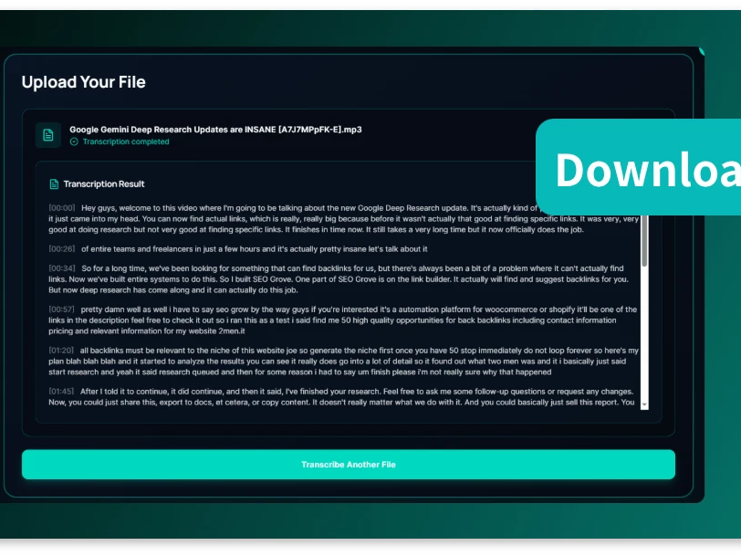 Step 3: Download or Edit Your Transcript
