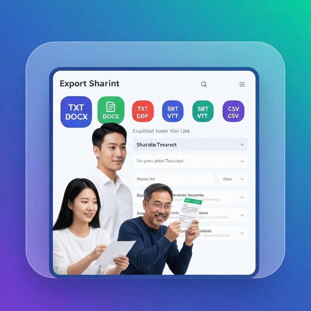Export Transcription or Share Link Directly