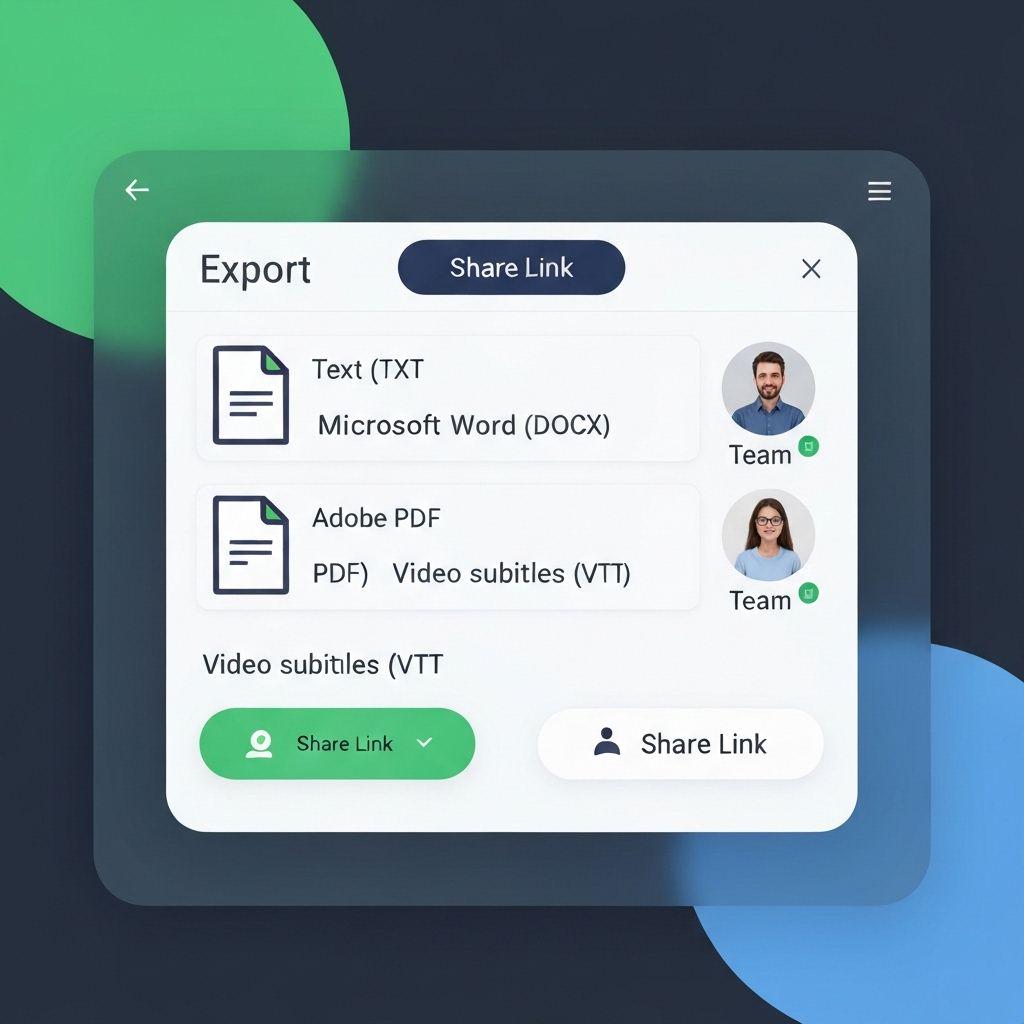 Export or Share Your Transcriptions Instantly