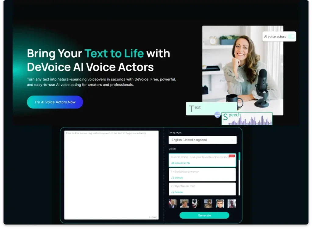 AI Voice Actors with AI Rap Generator