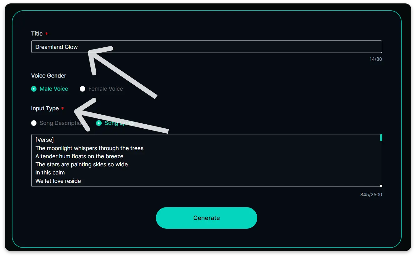 step one AI rap generator
